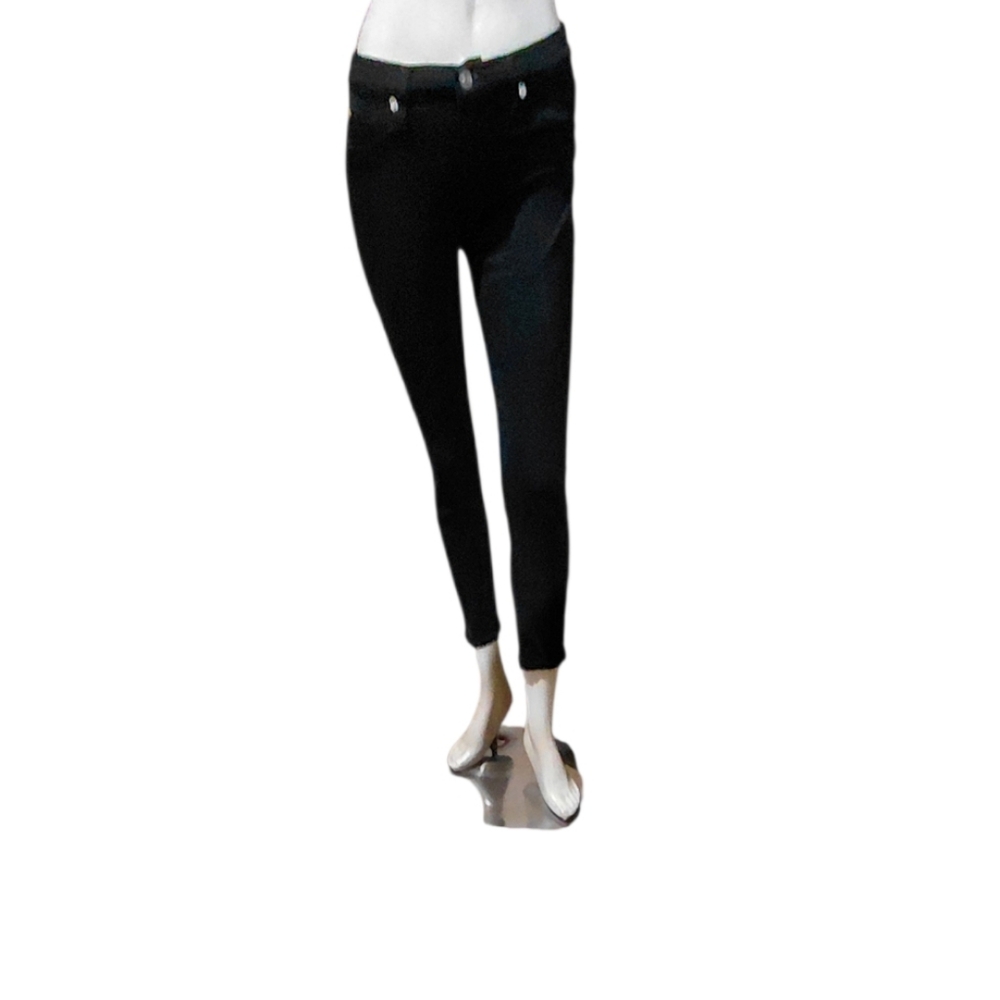 7084...Women's Black Hudson Skinny Jeans Size 27, W24" Inseam, 9" Rise